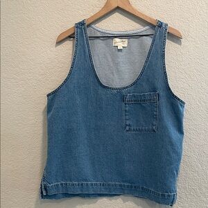 Universal Thread Blue Denim Tank Top with Pocket